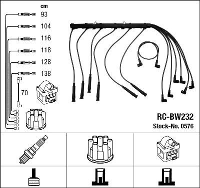 NGK Ignition Cable Kit 0576 BMW 5 Series 2002