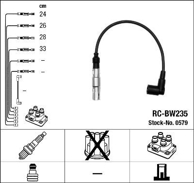 NGK 0579 Ignition Cable Kit Number of circuits: 4