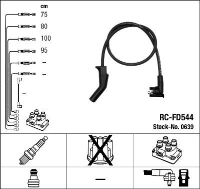 NGK 0639 Ignition Cable Kit Number of circuits: 4