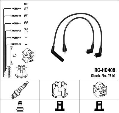 RC-HD408 NGK 0710 Ignition Cable Kit 2750124B10