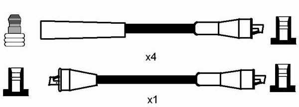 NGK Ignition Wire Set 0722