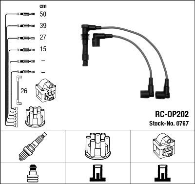 NGK 0767 Ignition Cable Kit Number of circuits: 5