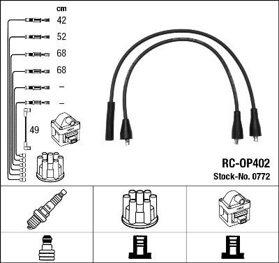 NGK 0772 Ignition Cable Kit Number of circuits: 5
