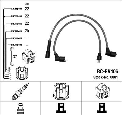 RC-RV406 NGK 0881 LAND ROVER Spark plug leads