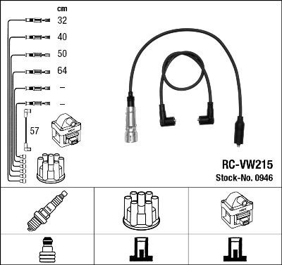 NGK RC-VW215 Ignition Wire Kit Number of circuits: 5