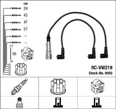 RC-VW219 NGK Number of circuits: 5 Ignition Lead Set 0950 buy