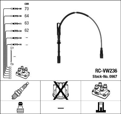 NGK 0967 Ignition Cable Kit Number of circuits: 4