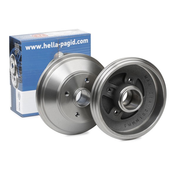 HELLA 8DT 355 302-931 Brake Drum with wheel hub, without wheel bearing, without wheel studs, 238mm