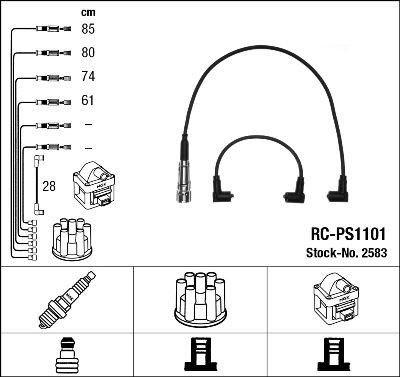 NGK 2583 Ignition Cable Kit Number of circuits: 5