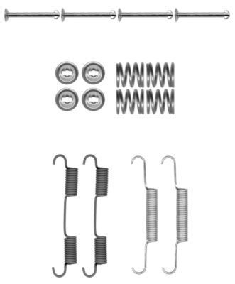 Mercedes-Benz X-Class Brake components parts - Brake shoe fitting kit HELLA 8DZ 355 202-071