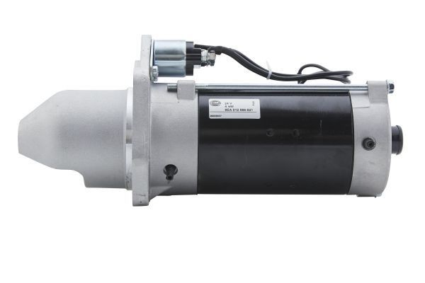 8EA 012 586-521 HELLA Starter IVECO 24V, 4kW, Number of Teeth: 10, Ø 89 mm, with integrated relay