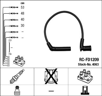 RC-FD1209 NGK 4063 Ignition Cable Kit 1319062