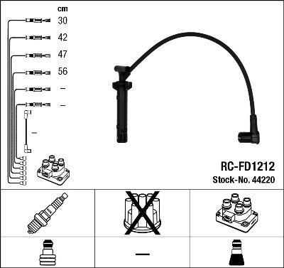 NGK 44220 Ignition Cable Kit Number of circuits: 4