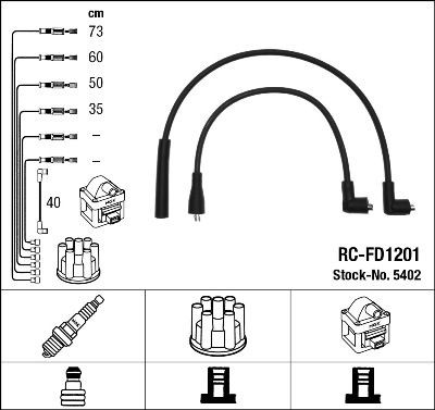 Ford USA Ignition Cable Kit NGK 5402 at a good price