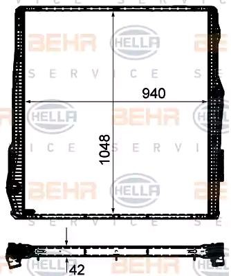 HELLA 8MK 376 906-314 Kühler, Motorkühlung für SCANIA P,G,R,T - series LKW in Original Qualität