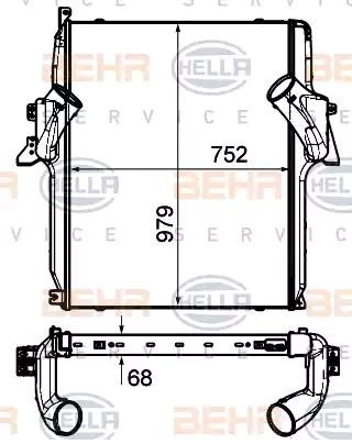 HELLA 8ML 376 906-351 Ladeluftkühler für MERCEDES-BENZ ACTROS LKW in Original Qualität