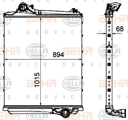 HELLA 8ML 376 906-371 Ladeluftkühler für RENAULT TRUCKS T-Serie LKW in Original Qualität