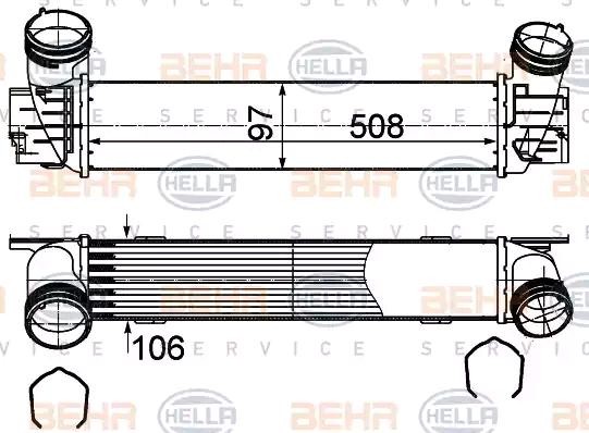 Original HELLA Turbo intercooler 8ML 376 988-094 for BMW 3 Series