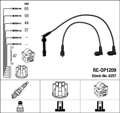 RC-OP1209 NGK Number of circuits: 5 Ignition Lead Set 6257 buy