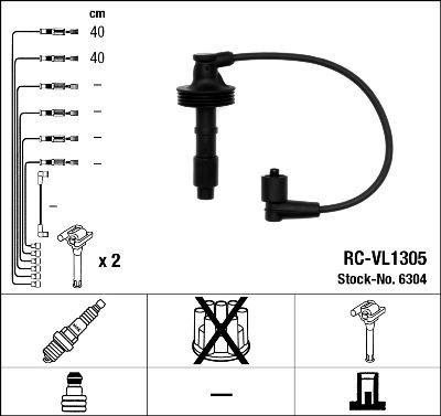 NGK 6304 Ignition Cable Kit Number of circuits: 2