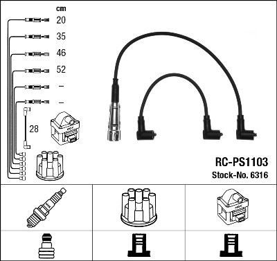 Porsche MACAN Ignition Cable Kit NGK 6316 cheap