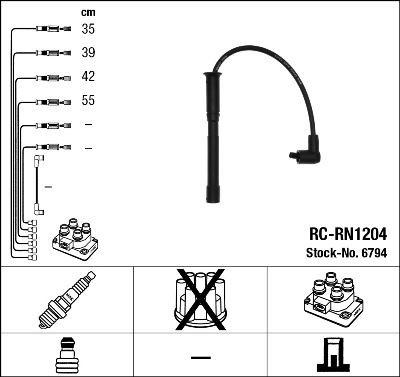 NGK 6794 Ignition Cable Kit Number of circuits: 4