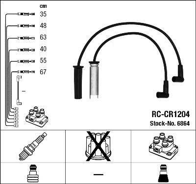 NGK 6864 Ignition Cable Kit Number of circuits: 6