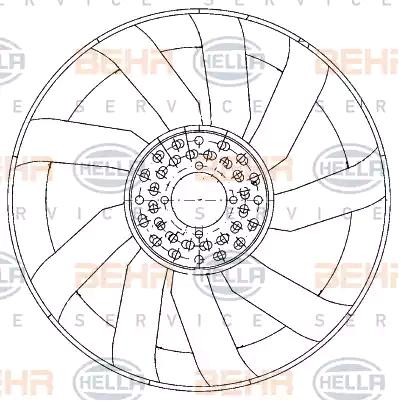 HELLA 457 mm, HELLA BLACK MAGIC Fan Wheel, engine cooling 8MV 376 906-591 buy