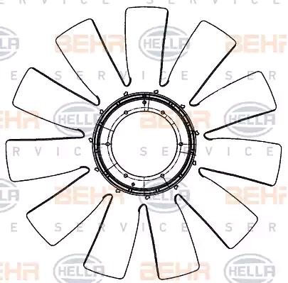 HELLA 750 mm, HELLA BLACK MAGIC Fan Wheel, engine cooling 8MV 376 906-601 buy