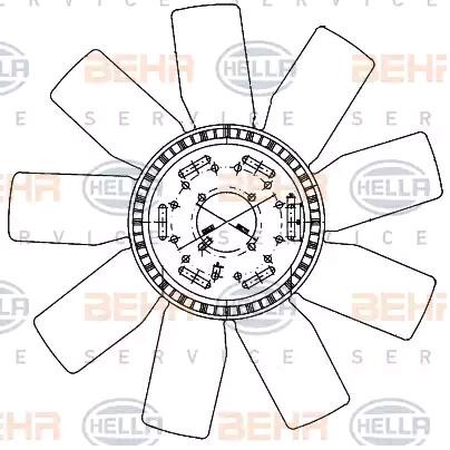 HELLA 600 mm, HELLA BLACK MAGIC Fan Wheel, engine cooling 8MV 376 906-631 buy