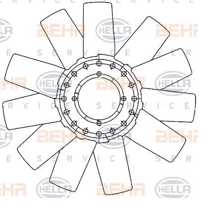 HELLA 390 mm, HELLA BLACK MAGIC Fan Wheel, engine cooling 8MV 376 906-641 buy