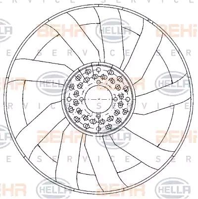 Original 8MV 376 907-031 HELLA Fan wheel, engine cooling experience and price