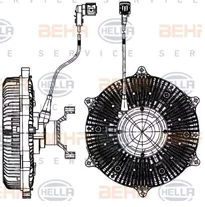 Original 8MV 376 907-191 HELLA Thermal fan clutch OPEL
