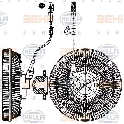 Radiator fan clutch HELLA HELLA BLACK MAGIC - 8MV 376 907-221