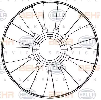 HELLA 770 mm, HELLA BLACK MAGIC Fan Wheel, engine cooling 8MV 376 907-241 buy