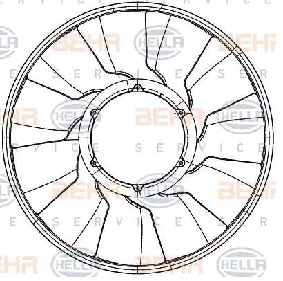 HELLA 813 mm, HELLA BLACK MAGIC Fan Wheel, engine cooling 8MV 376 907-271 buy