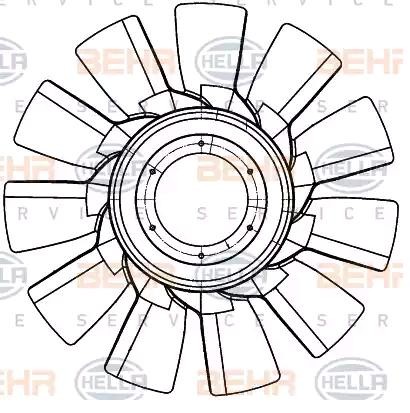 HELLA 750 mm, HELLA BLACK MAGIC Fan Wheel, engine cooling 8MV 376 907-301 buy