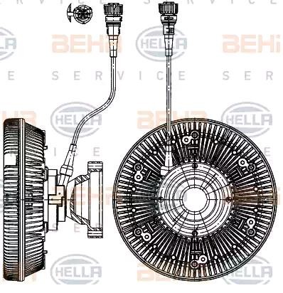 Original 8MV 376 907-321 HELLA Cooling fan clutch OPEL