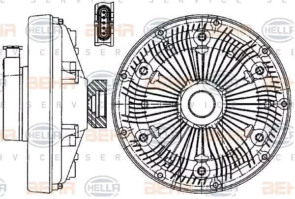 8MV 376 907-401 HELLA Radiator fan clutch buy cheap