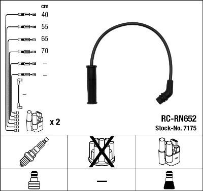RC-RN652 NGK Number of circuits: 4 Ignition Lead Set 7175 buy