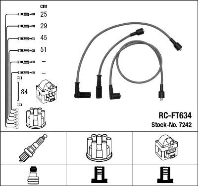 NGK 7242 Ignition Cable Kit Number of circuits: 5