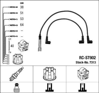 NGK 7313 Ignition Cable Kit Number of circuits: 5