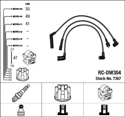 NGK 7367 Ignition Cable Kit Number of circuits: 4