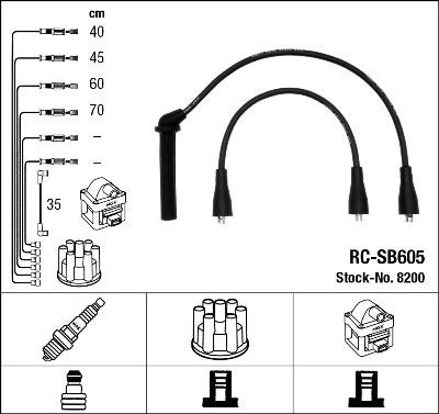 NGK 8200 Ignition Cable Kit Number of circuits: 5