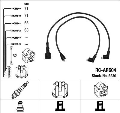 RC-AR604 NGK Number of circuits: 5 Ignition Lead Set 8230 buy