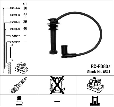 NGK Ignition Cable Set RC-FD807 buy online