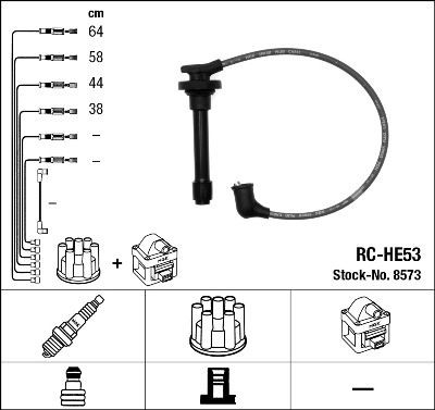 RC-HE53 NGK 8573 Ignition Cable Kit 32722PM6B00