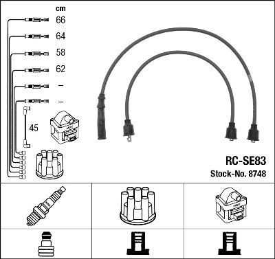 RC-SE83 NGK 8748 Ignition Cable Kit 33700-63810