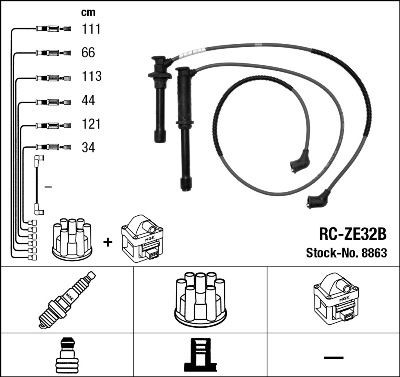 Mazda XEDOS Ignition Cable Kit NGK 8863 cheap