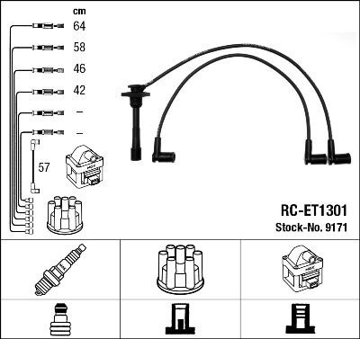 NGK 9171 Ignition Cable Kit Number of circuits: 5